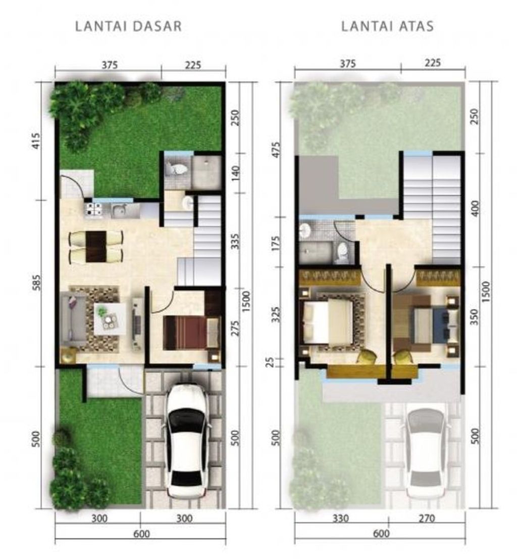 foto denah rumah tipe LEBAR 6 MONTEVERDE ATTALEYA perumahan Citra Land Cibubur