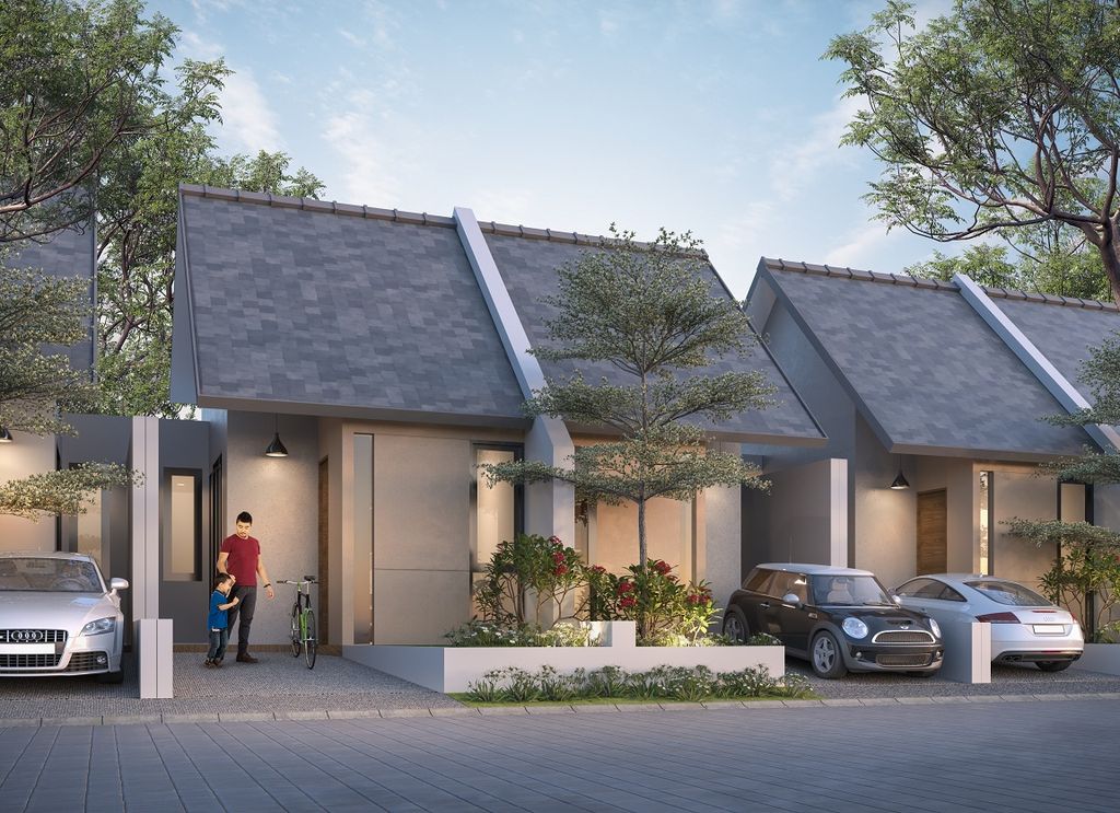 foto tampak rumah tipe AQUILA perumahan SWP RESIDENCE 2