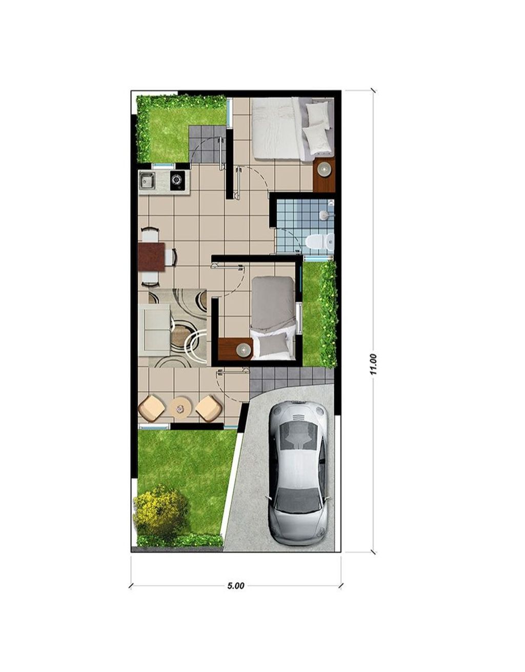 foto denah rumah tipe AQUILA perumahan SWP RESIDENCE 2