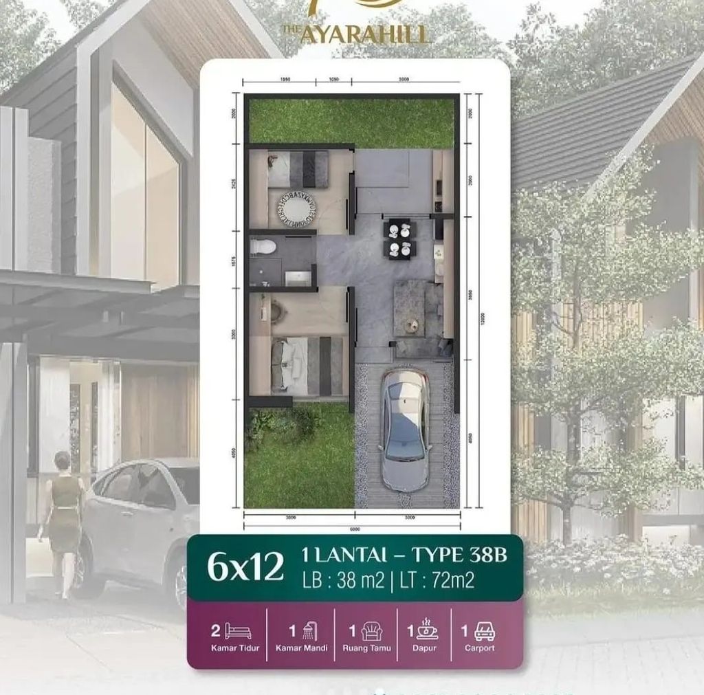 foto denah rumah tipe GAIA perumahan The Ayarahill AT Serpong