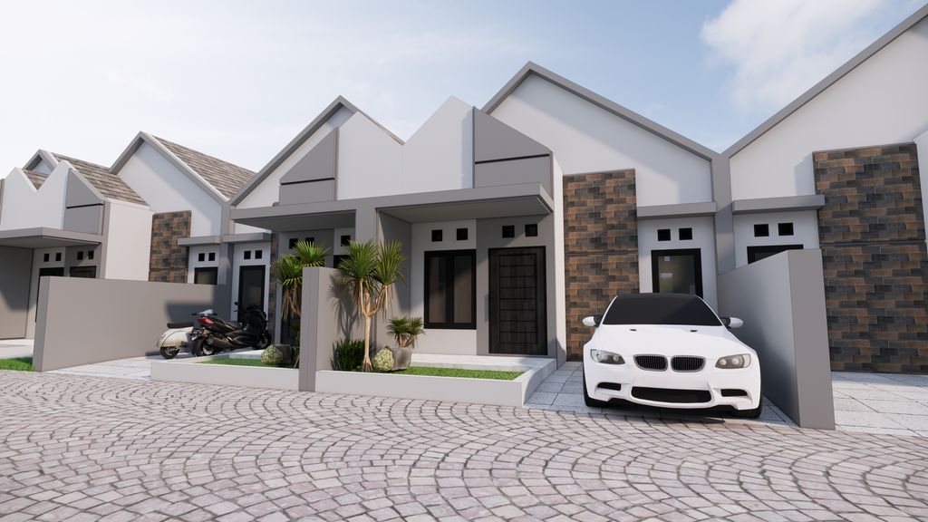 foto tampak rumah tipe 45 perumahan TIRTO BANJAR SARI