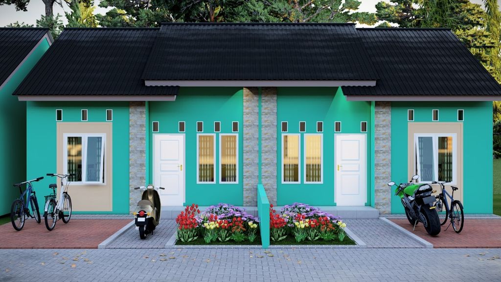 foto tampak rumah tipe 36/90 perumahan Agape Residence Primadona
