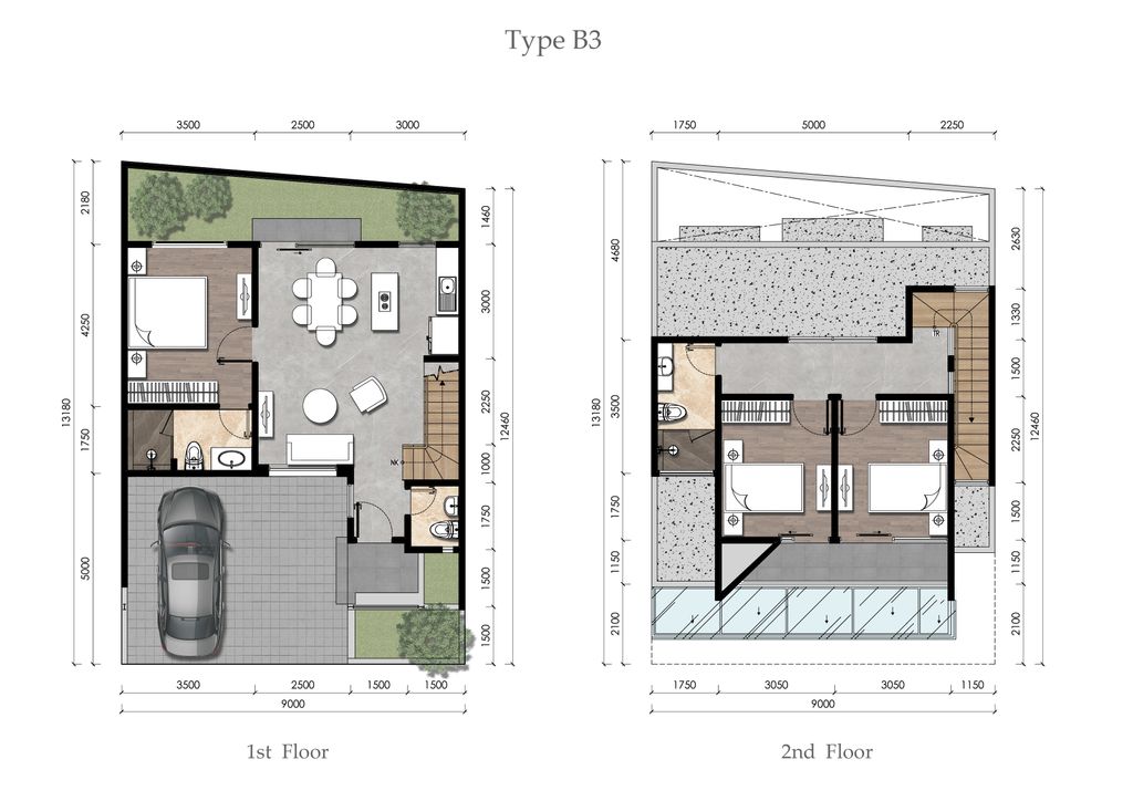 foto denah rumah tipe 144/115 perumahan THE GRAND VISTA RESIDENCE