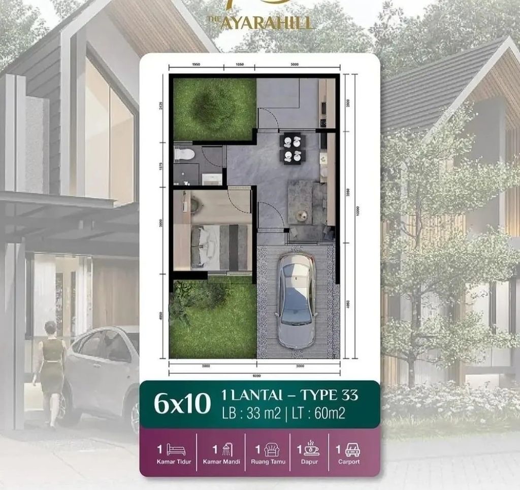 foto denah rumah tipe GAIA perumahan The Ayarahill AT Serpong