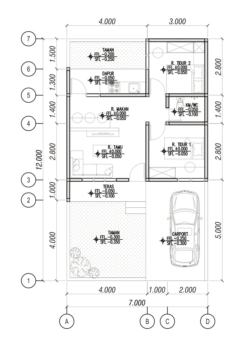 foto denah rumah tipe 42 perumahan Langgeng Asri Residence