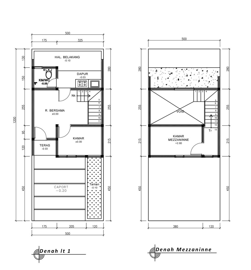 foto denah rumah tipe 45 Mezzanine (484) perumahan G-Land Katapang Residence 1