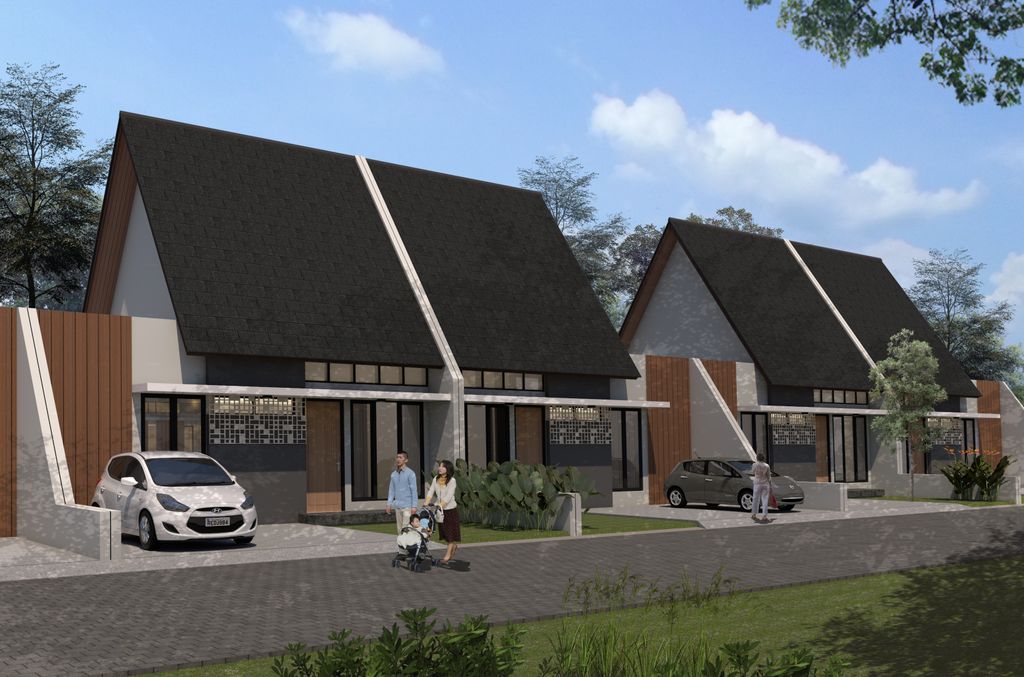 foto tampak rumah tipe 60 perumahan GREEN GARDEN RESIDENCE