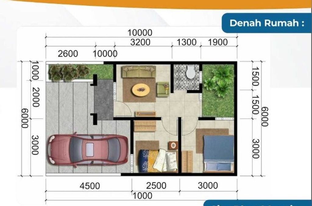 foto denah rumah tipe Subsidi perumahan MEGA ASTER RESIDENCE