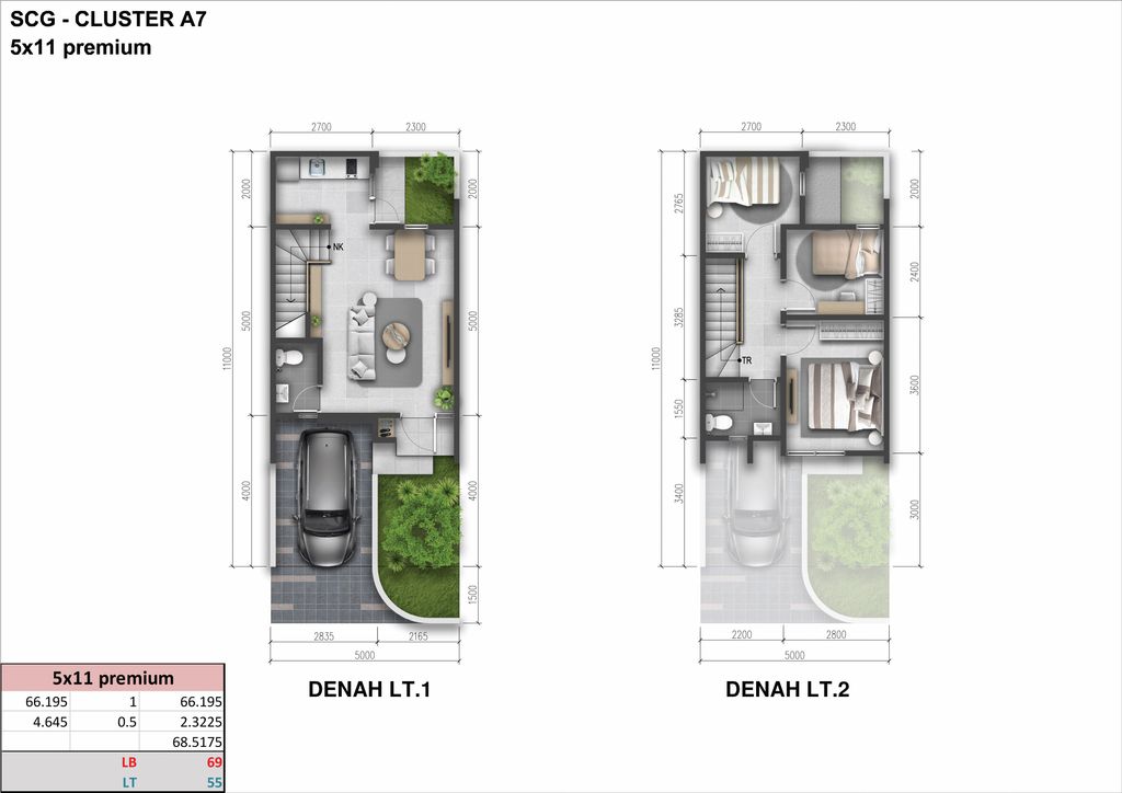 foto denah rumah tipe Regia 5 Premium perumahan SUMMARECON CROWN GADING - CLUSTER REGIA RESIDENCE