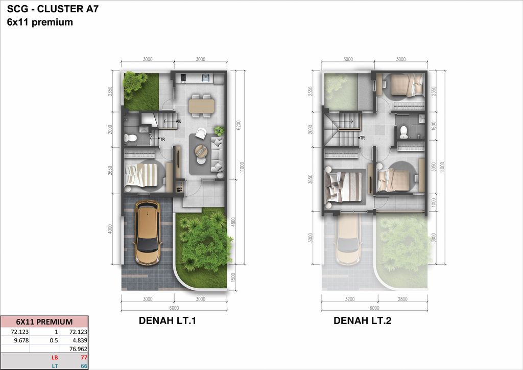 foto denah rumah tipe Regia 6 Premium perumahan SUMMARECON CROWN GADING - CLUSTER REGIA RESIDENCE