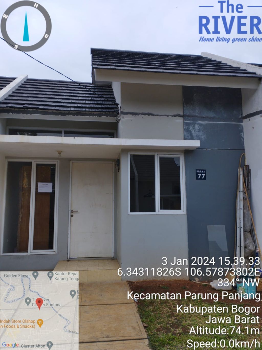 foto tampak rumah tipe 23/60 East Colorado perumahan THE RIVER TAHAP 2