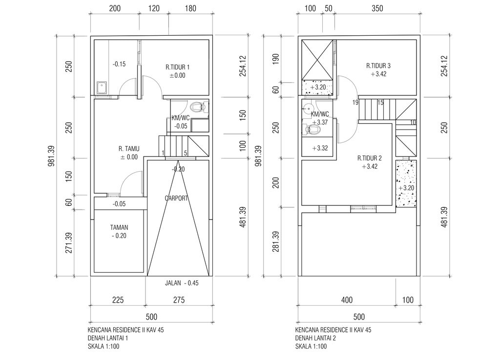 foto denah rumah tipe KR II Kav 45 perumahan KENCANA RESIDENCE