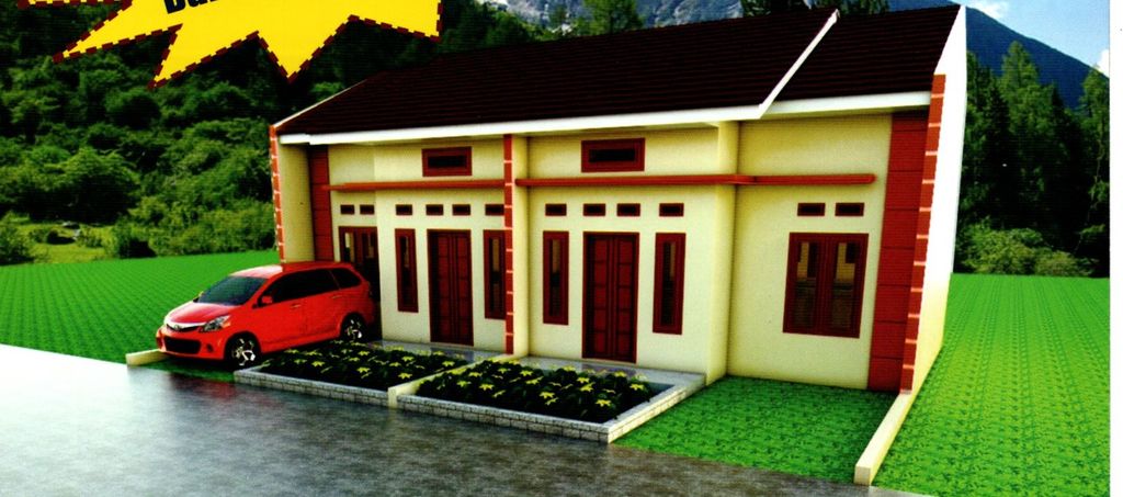 foto tampak rumah tipe 36 perumahan Cemara Hijau