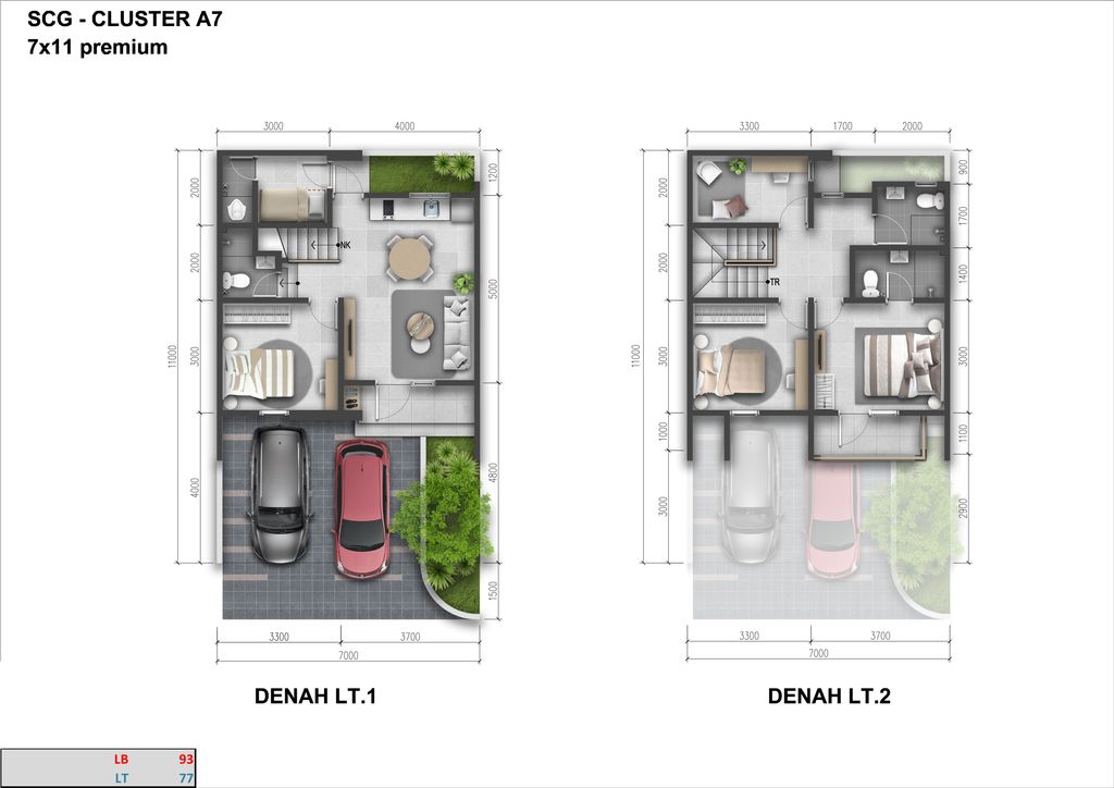 foto denah rumah tipe Regia 7 Premium perumahan SUMMARECON CROWN GADING - CLUSTER REGIA RESIDENCE