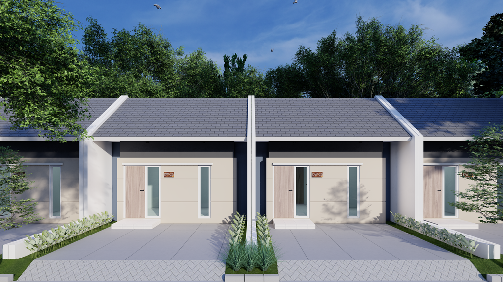 foto tampak rumah tipe RAFIF perumahan DEWE RESIDENCE LAKE VIEW