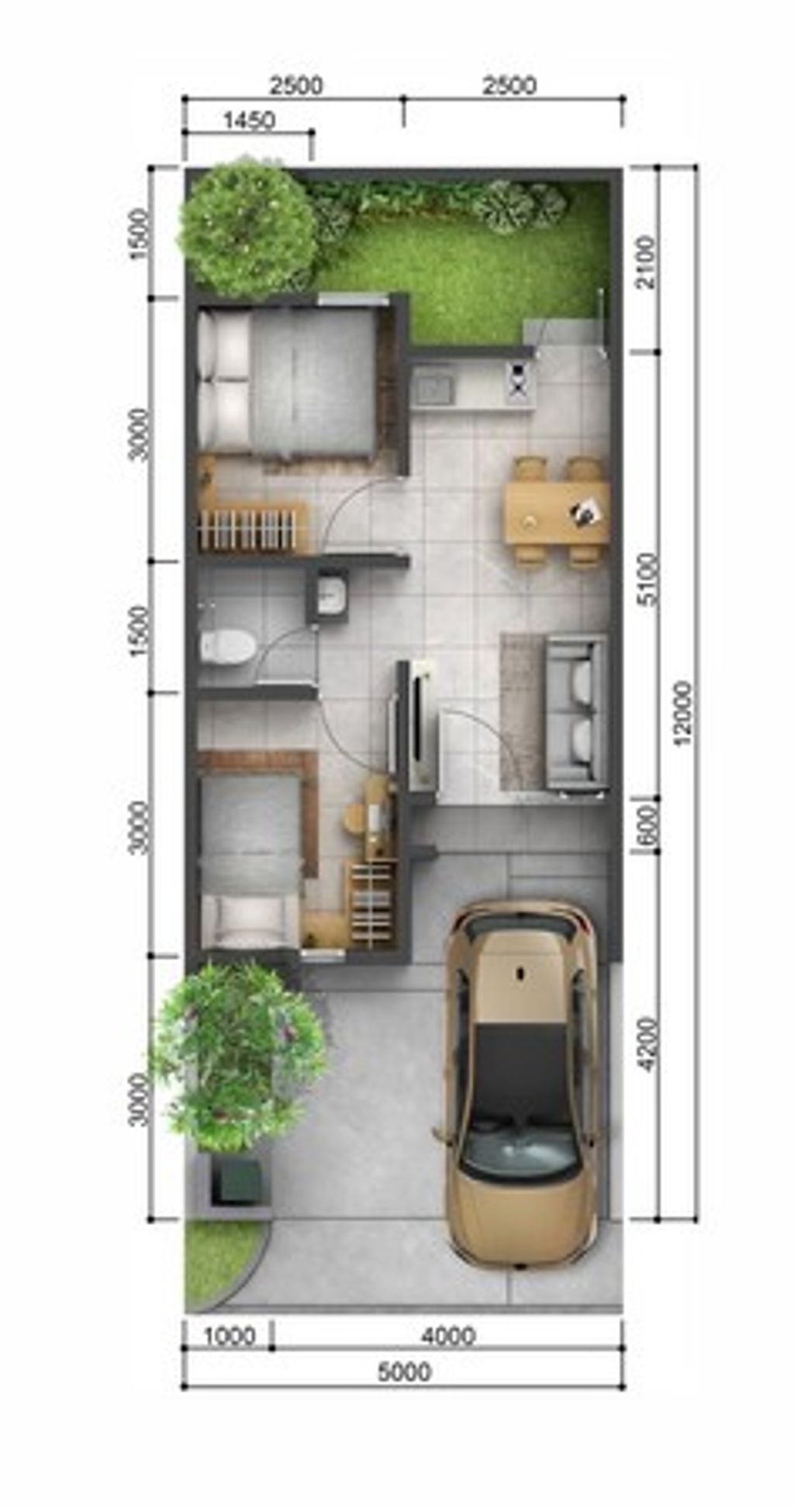 foto denah rumah tipe Azalea perumahan Terranea Homes