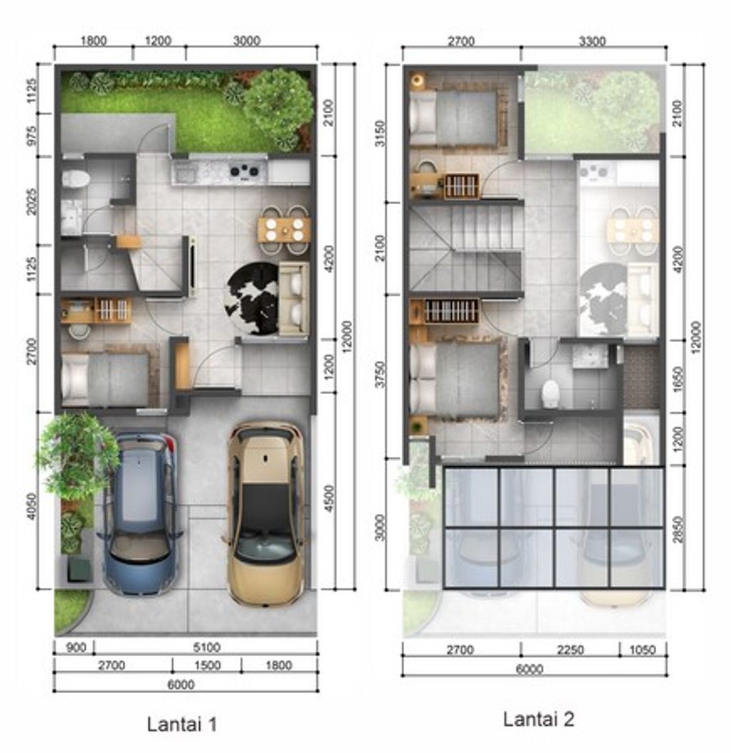 foto denah rumah tipe Aralia perumahan Terranea Homes