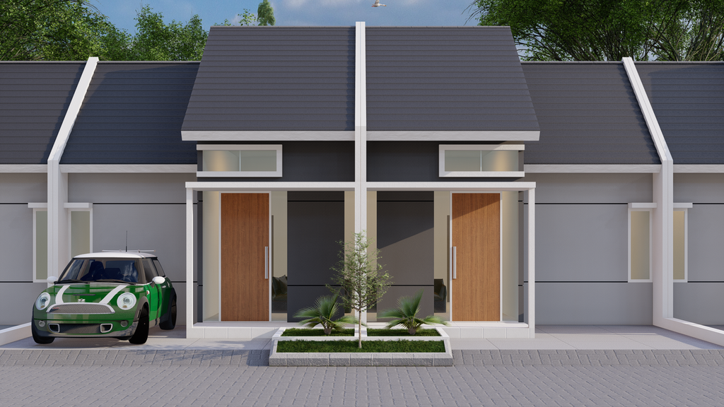 foto tampak rumah tipe AGRIYANI (60 m²) perumahan DEWE RESIDENCE LAKE VIEW