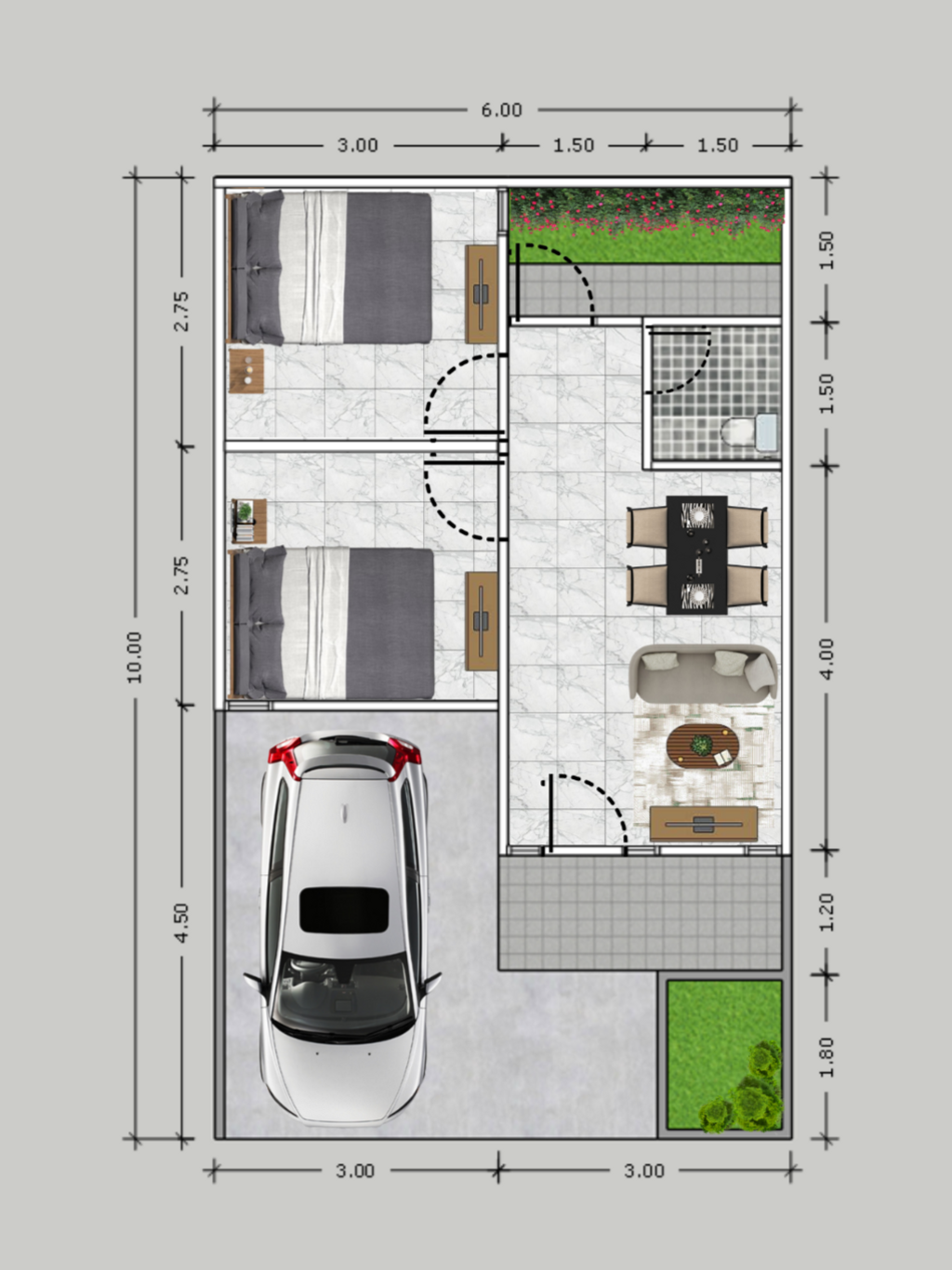foto denah rumah tipe AGRIYANI (66m²) perumahan DEWE RESIDENCE LAKE VIEW