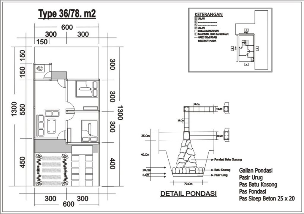 foto denah rumah tipe 36 perumahan GRAHA 142