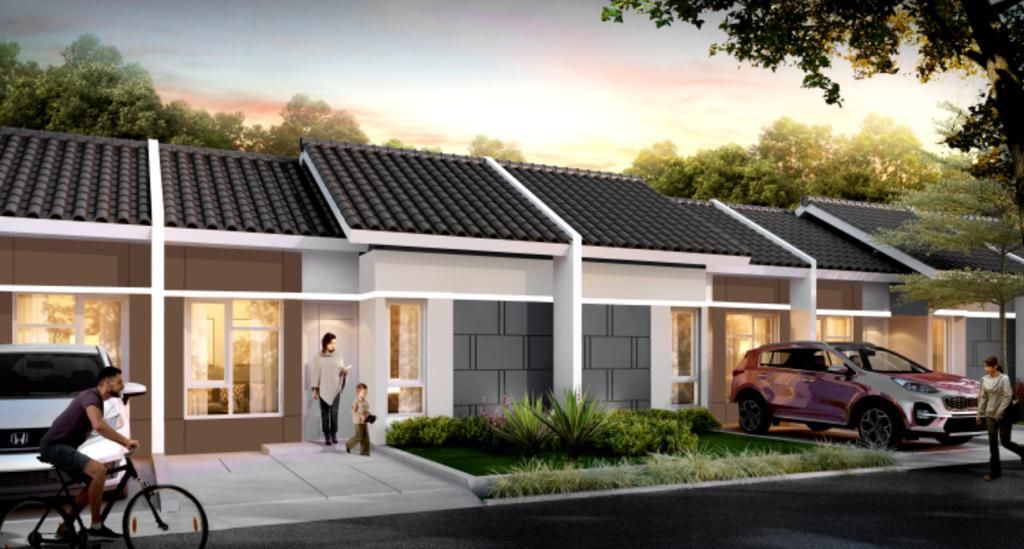 foto tampak rumah tipe CLUSTER AZALEA perumahan GRAN HARMONI CIBITUNG TAHAP 2