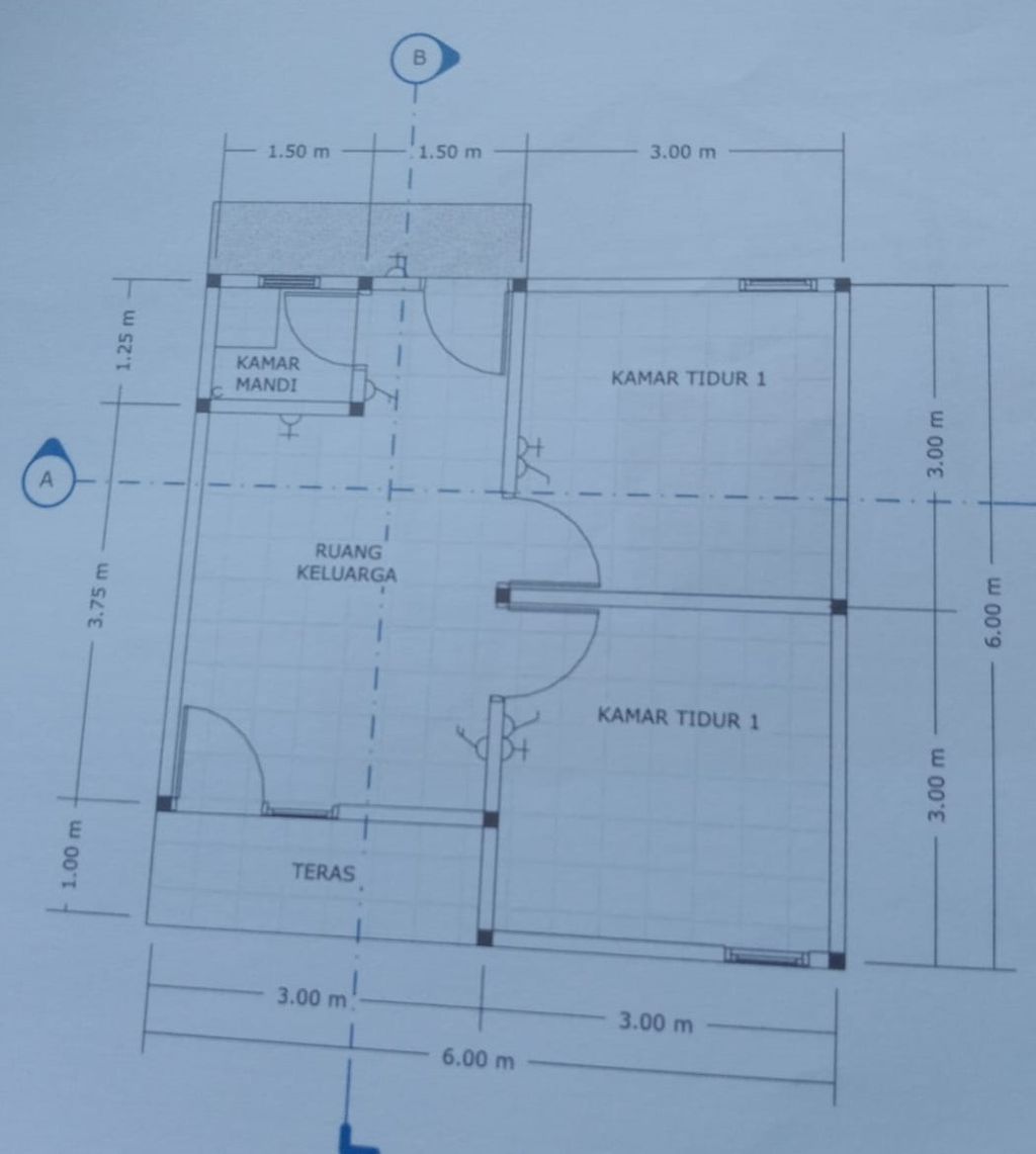 foto denah rumah tipe 30 perumahan GRAHA TANJUNG MULYA