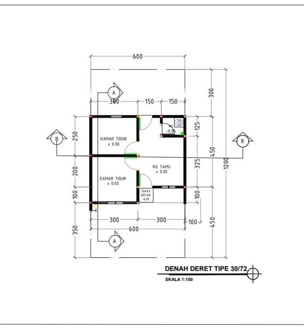 foto denah rumah tipe 30 perumahan RACHITA GARDEN 3 TAHAP 2