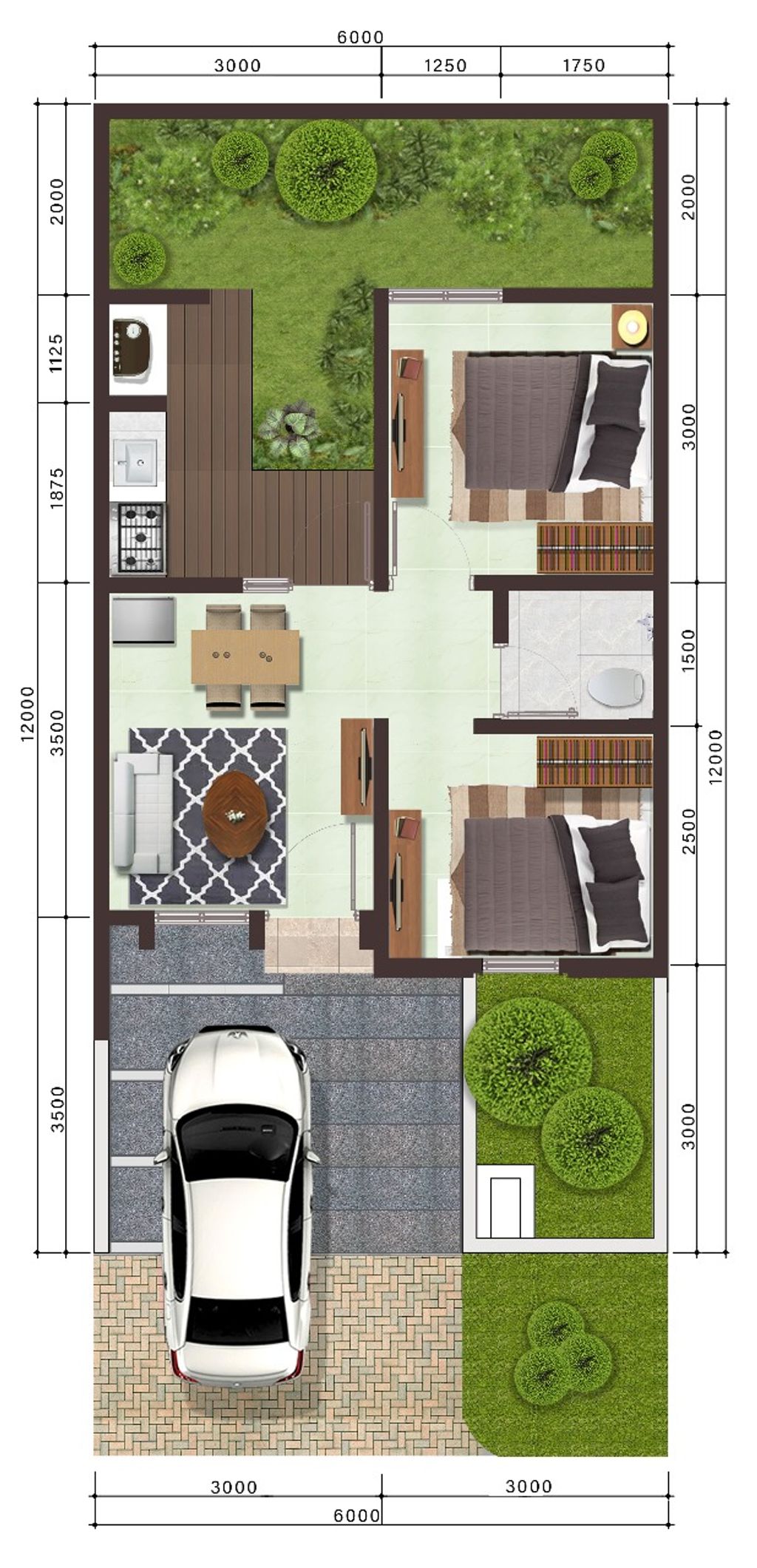 foto denah rumah tipe LINZ F.10/58 perumahan CITRA SENTUL RAYA