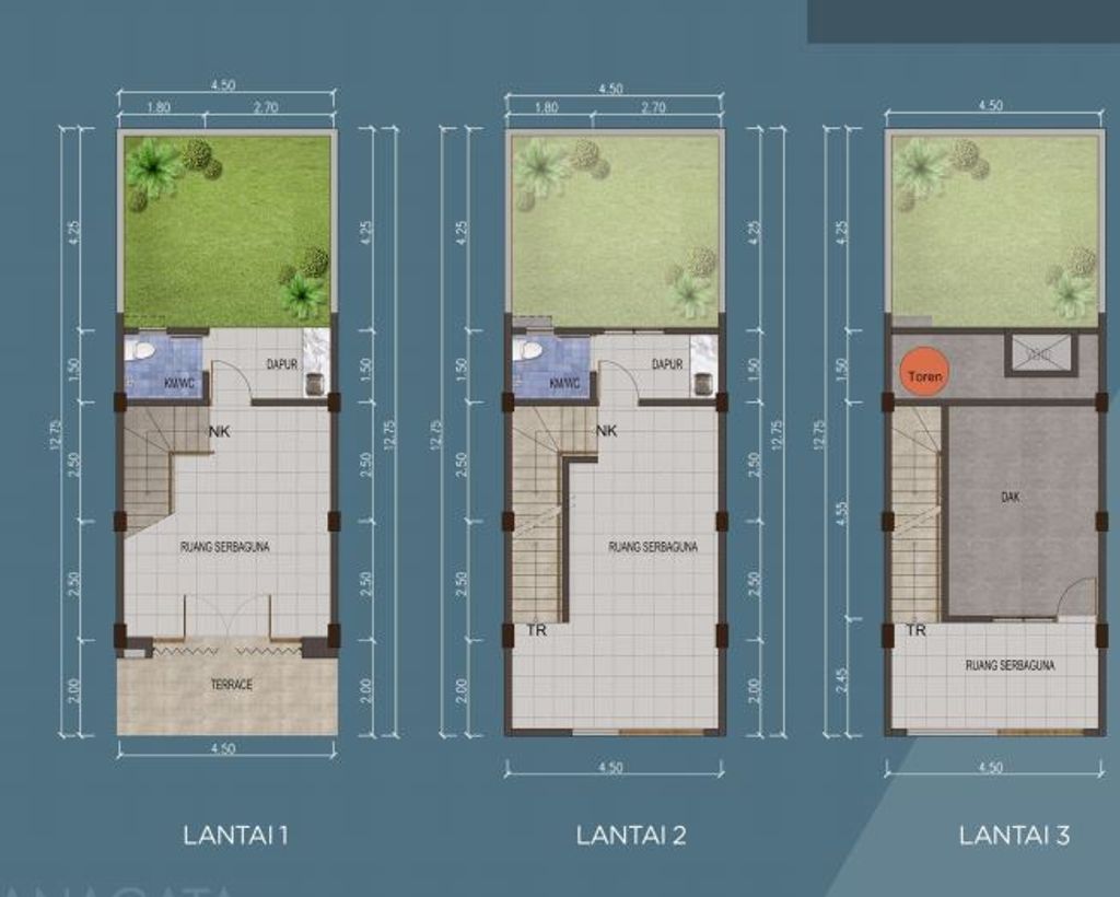 foto denah rumah tipe ZIVA perumahan RUKO ANAGATA