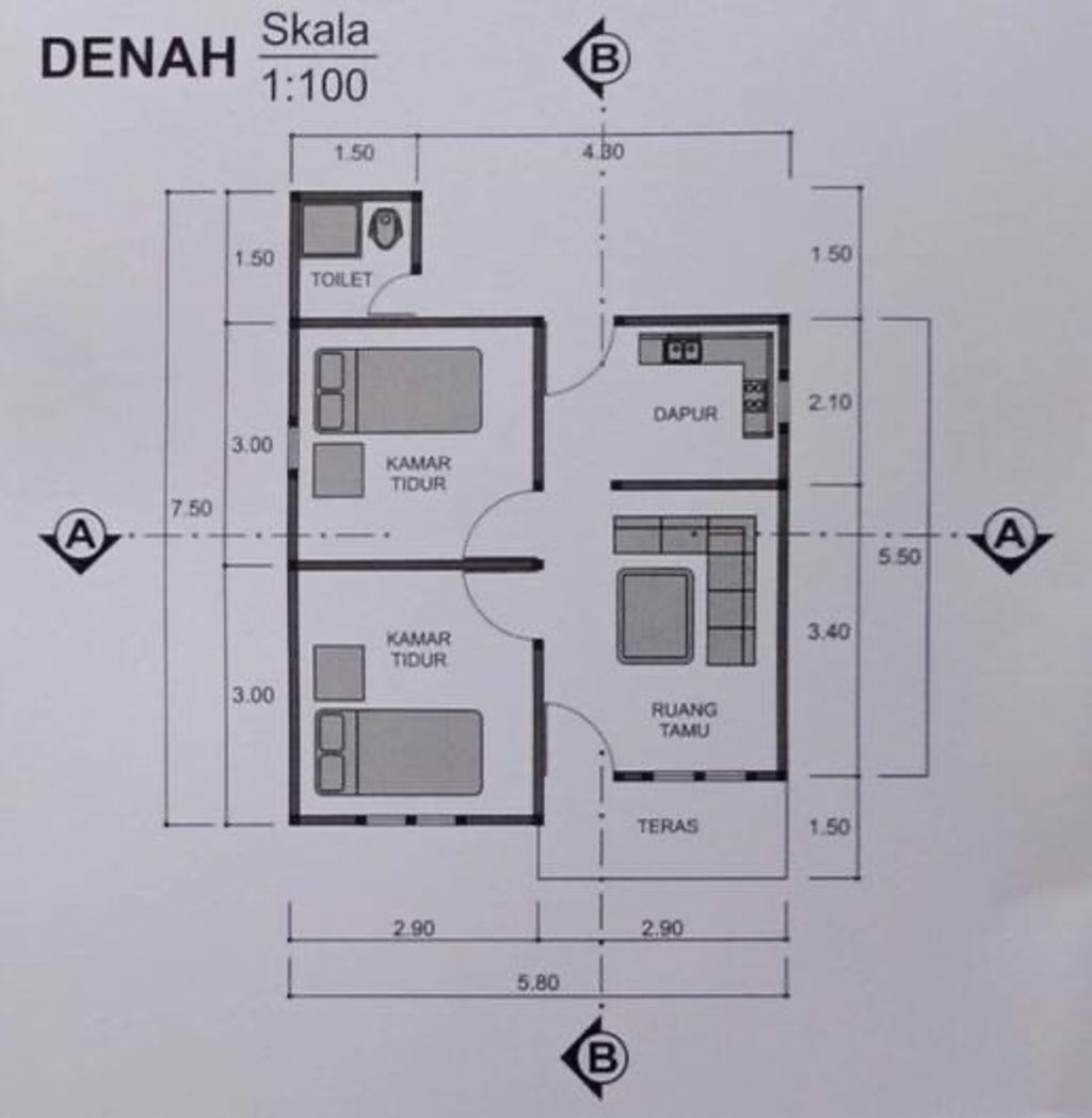 foto denah rumah tipe 36 perumahan INDAH LESTARI 4