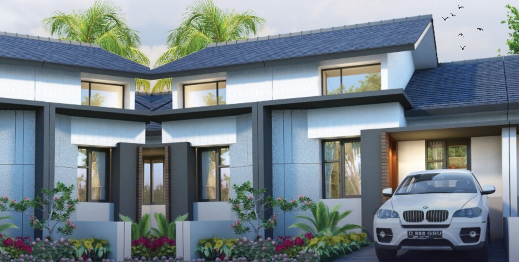 foto tampak rumah tipe 50 perumahan Grand Malakasari Residence