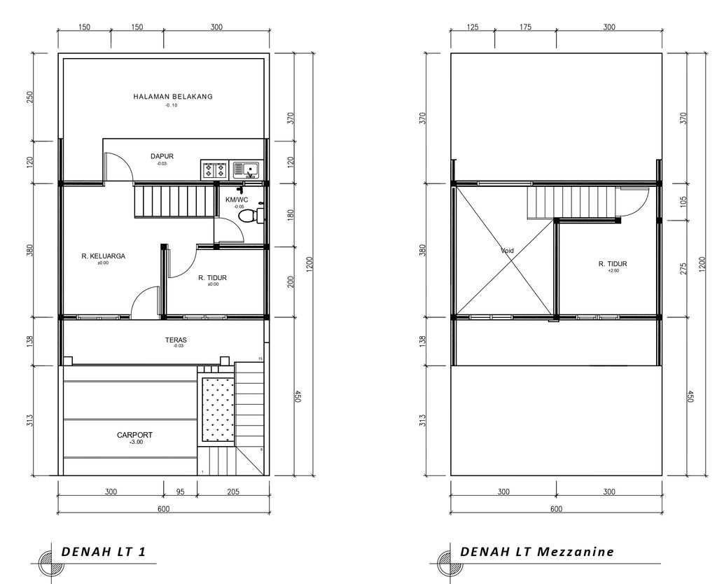 foto denah rumah tipe 36 Mezanin (319) perumahan Bukit Sukanagara Resort