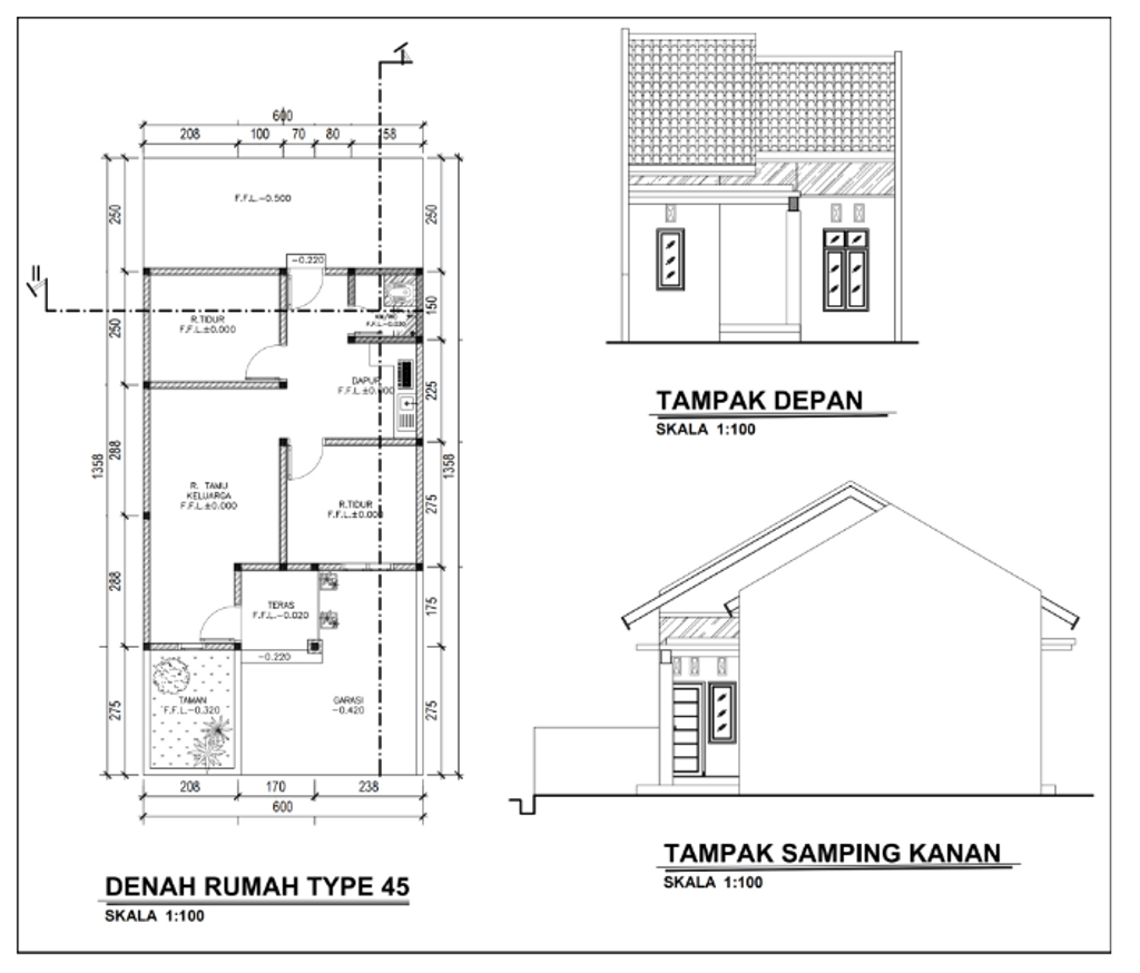 foto denah rumah tipe 45/81-83m² perumahan Perumahan Cahaya Caruban