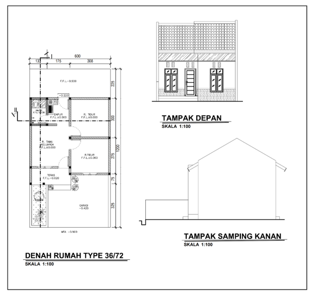 foto denah rumah tipe 36/78m² perumahan Perumahan Cahaya Caruban
