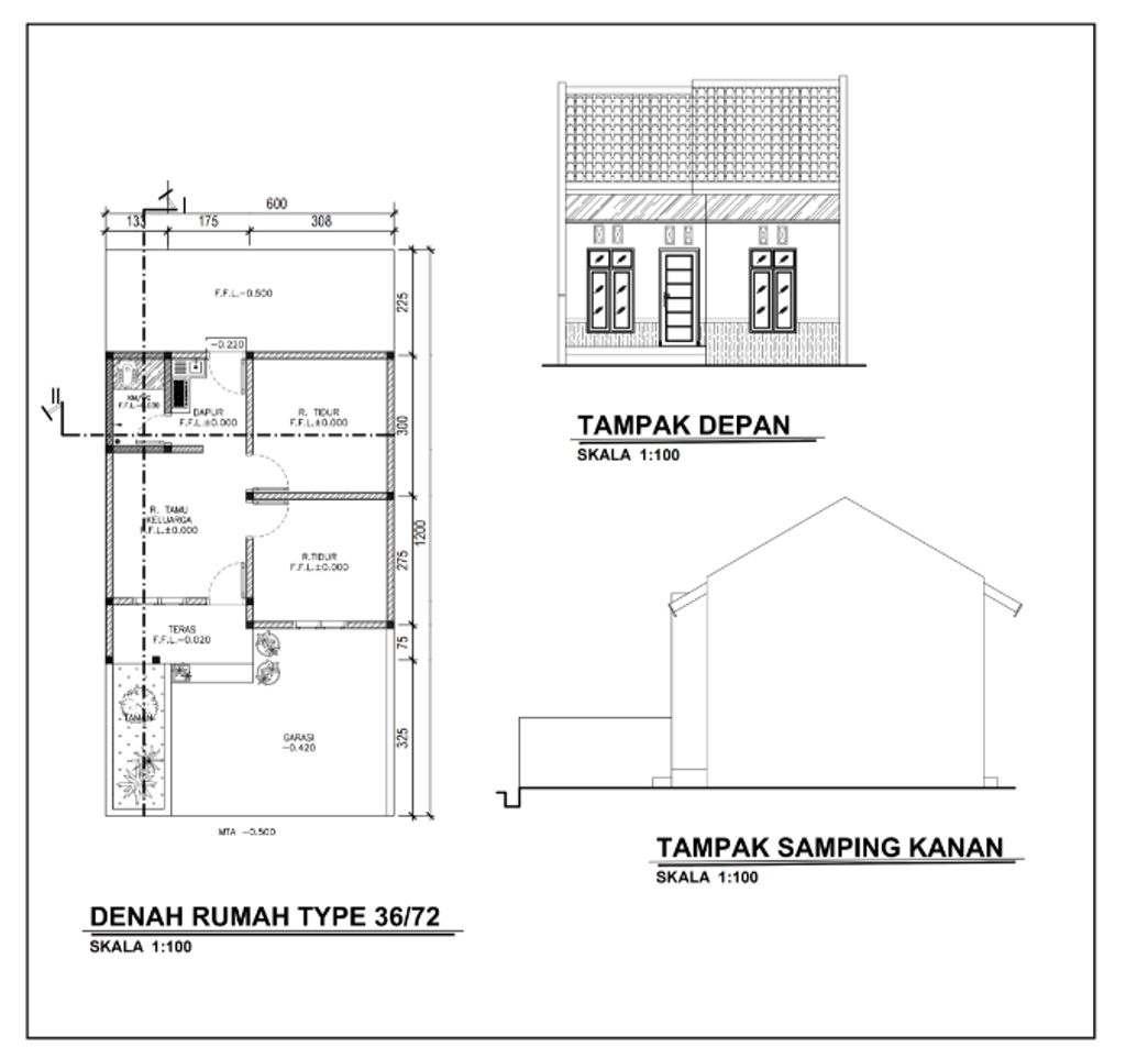 foto denah rumah tipe 36/72m² perumahan Perumahan Cahaya Caruban