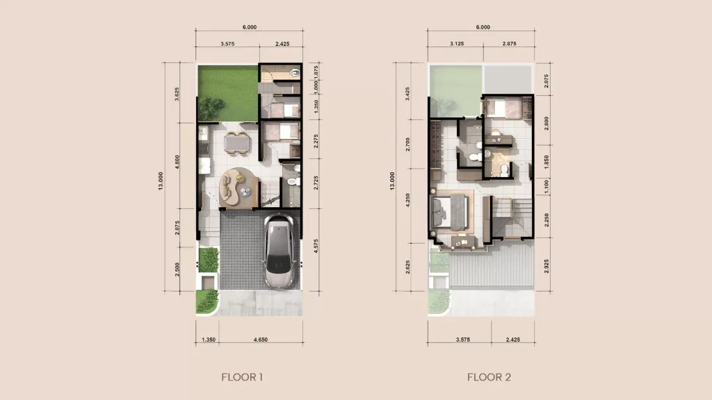 foto denah rumah tipe ROSE SUITE - 84 perumahan DUTA GARDEN