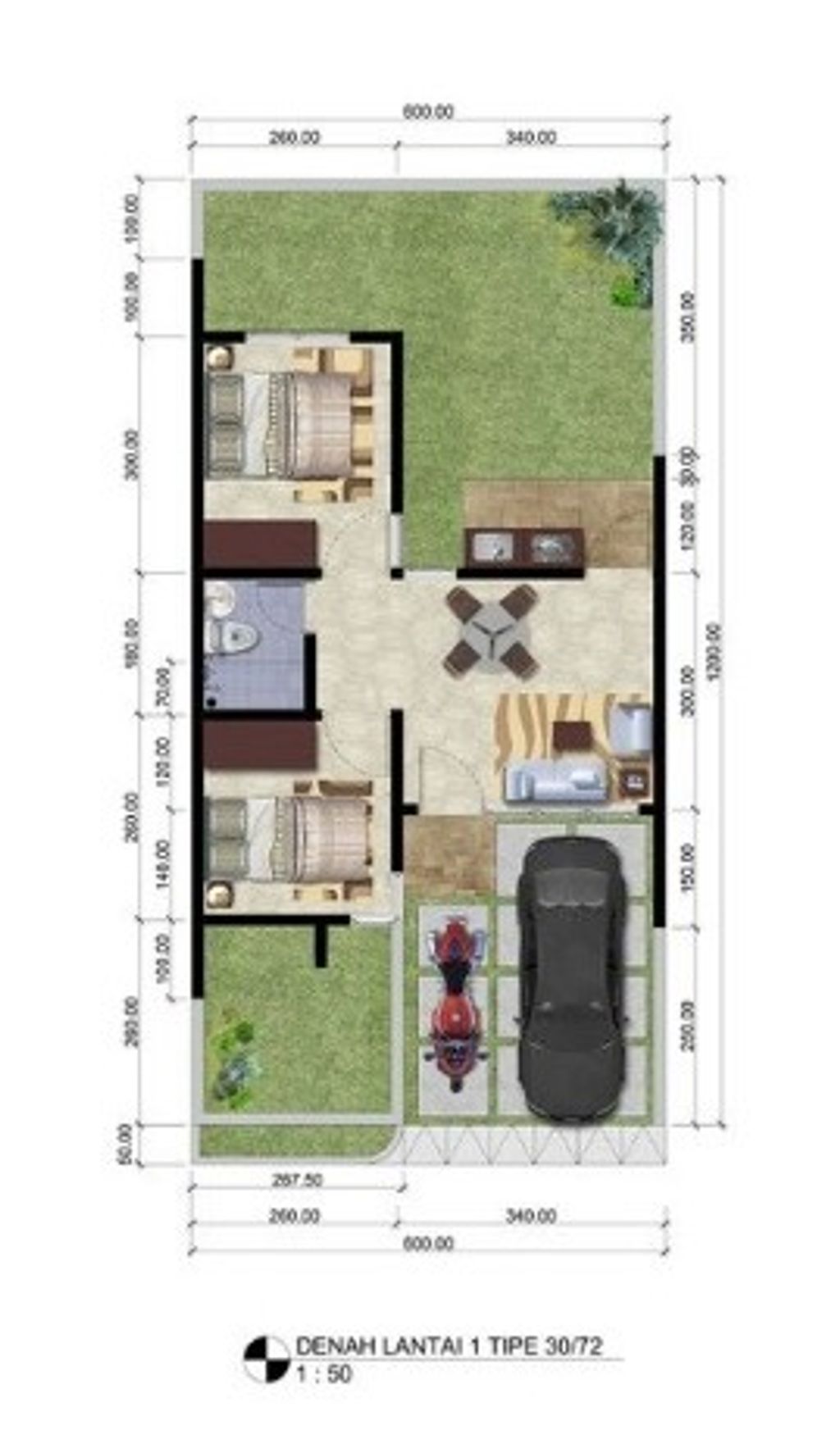 foto denah rumah tipe 30/126 perumahan Gardenia 2 cileungsi