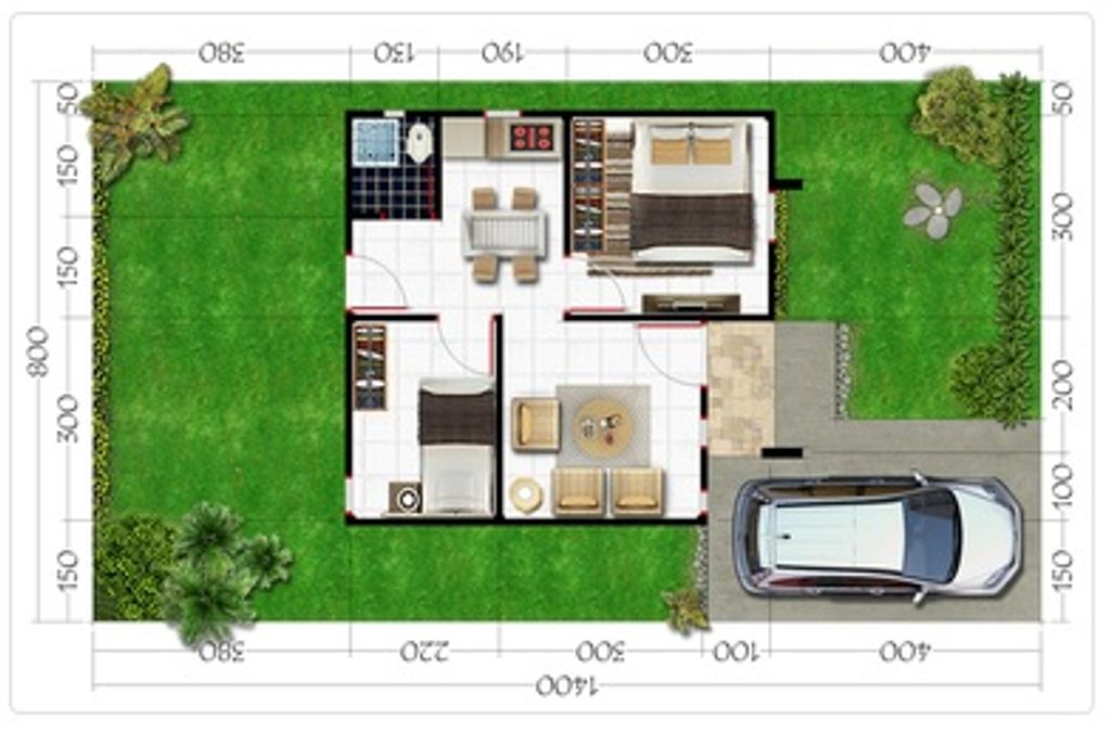 foto denah rumah tipe 36 (2024) perumahan Galaxy Residence
