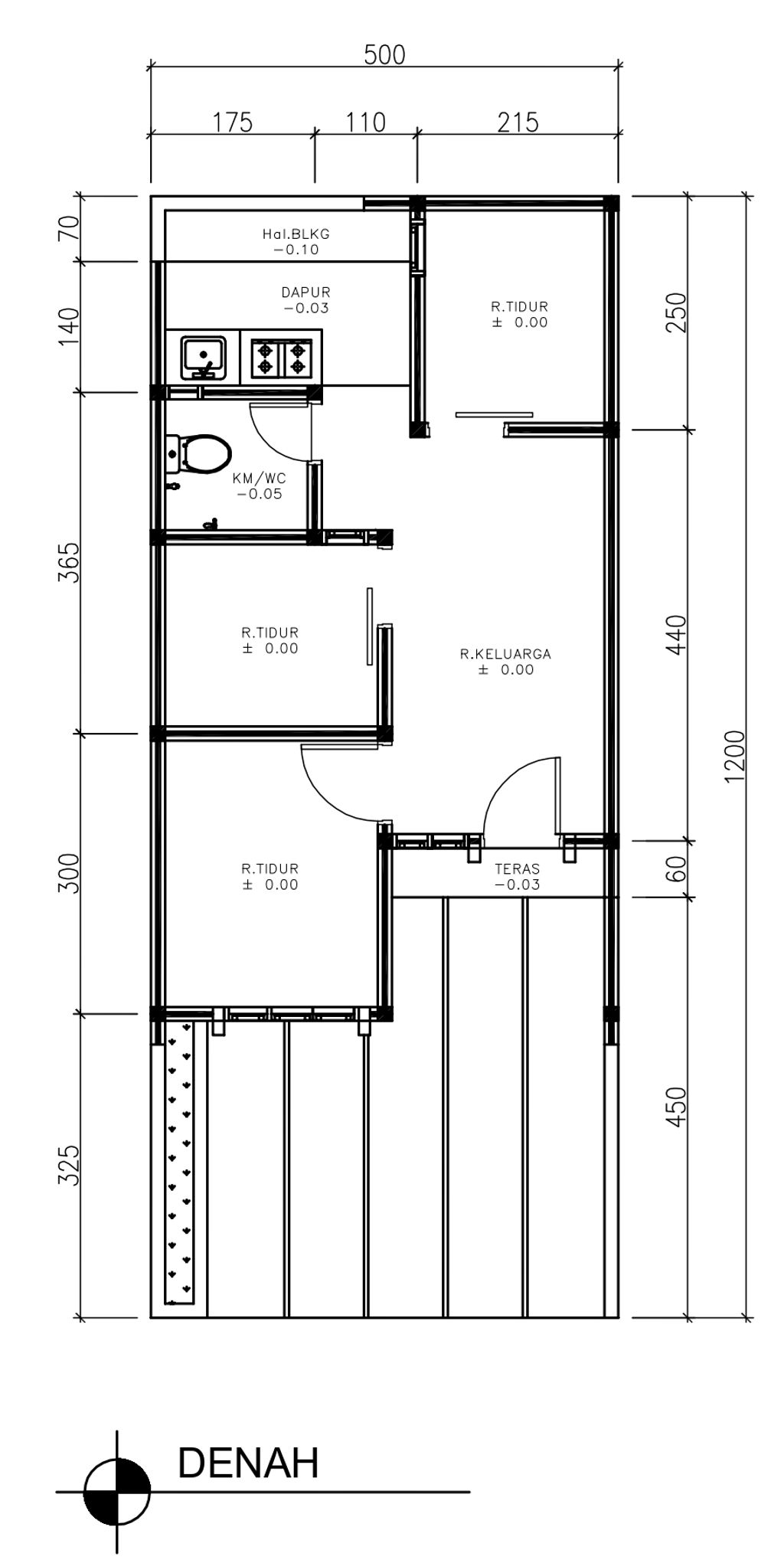 foto denah rumah tipe 36 High Ceiling 3KT (481) perumahan G-Land Ciwastra Park 2
