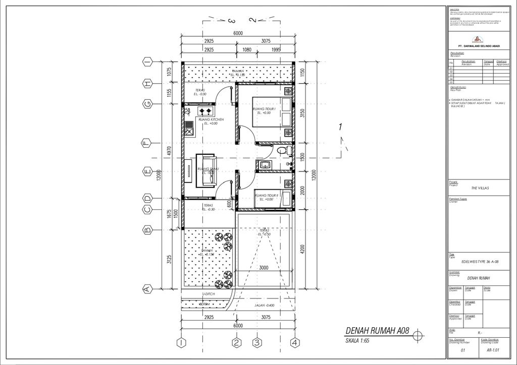 foto denah rumah tipe 36/72 perumahan THE VILLAS Rukun Senior Living