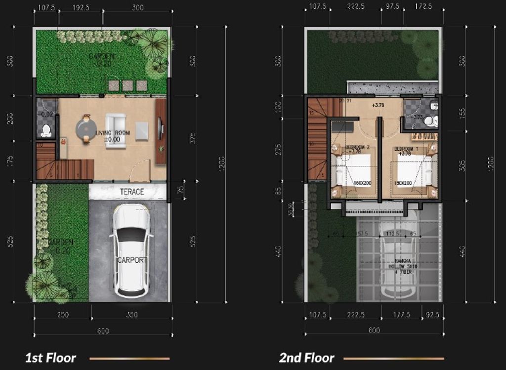 foto denah rumah tipe ARLINGTON perumahan The City Manado