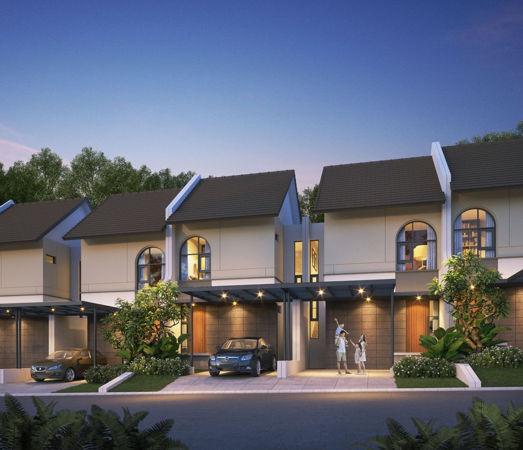 foto tampak rumah tipe Teltow Superior perumahan CITRALAND CITY KEDAMEAN