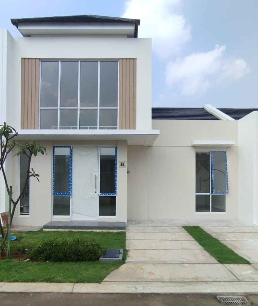 foto tampak rumah tipe ASTER 6/88 perumahan PARAMOUNT PETALS TAHAP 1