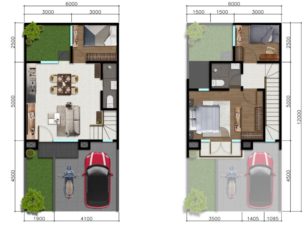 foto denah rumah tipe B-75-90-T perumahan CITRAGRAND CIBUBUR CBD/CITRAGRAND 2 ( CLUSTER BRUNNERA tahap 1)