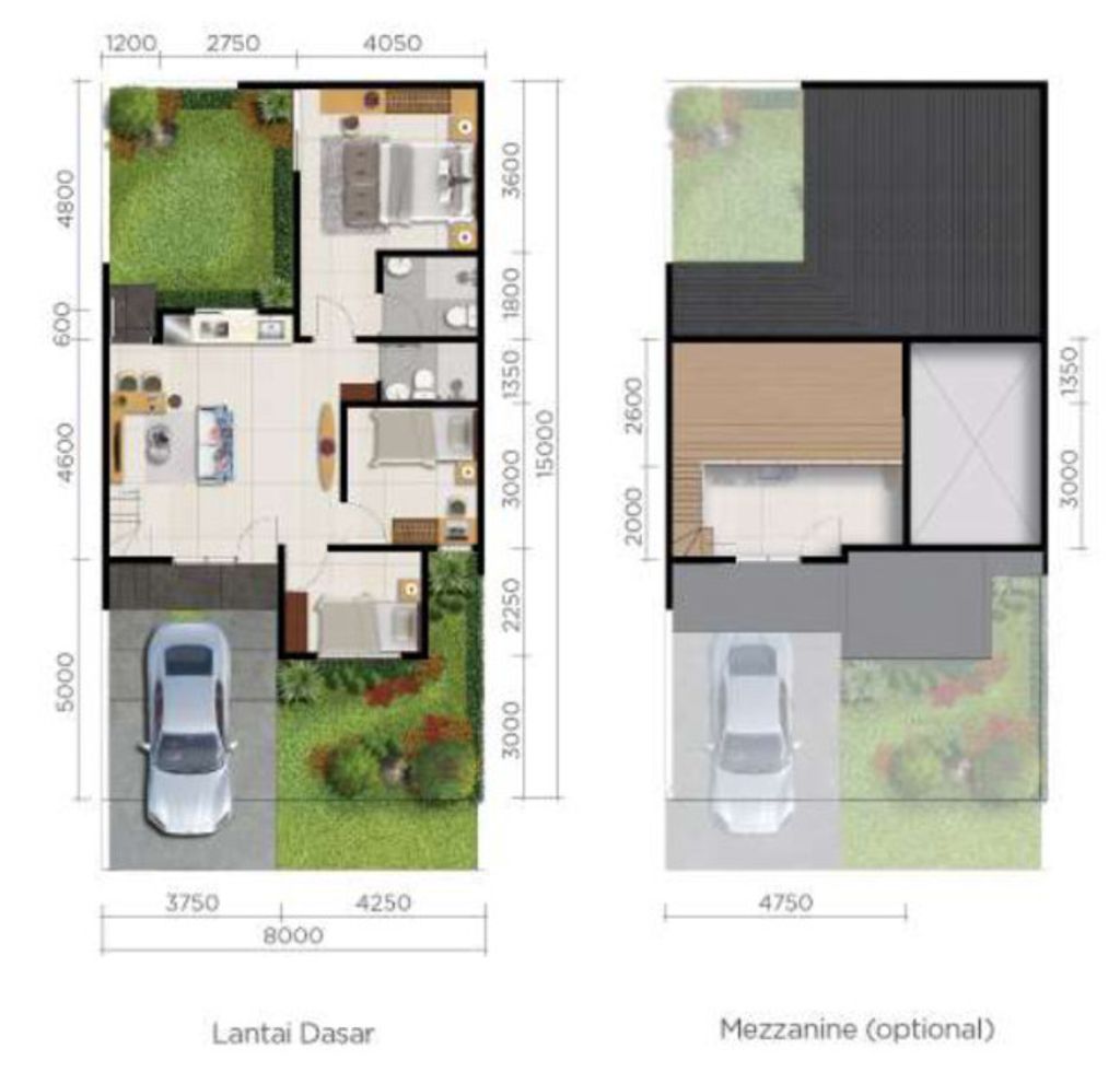 foto denah rumah tipe GARDENIA 10/20 perumahan PARAMOUNT PETALS TAHAP 1