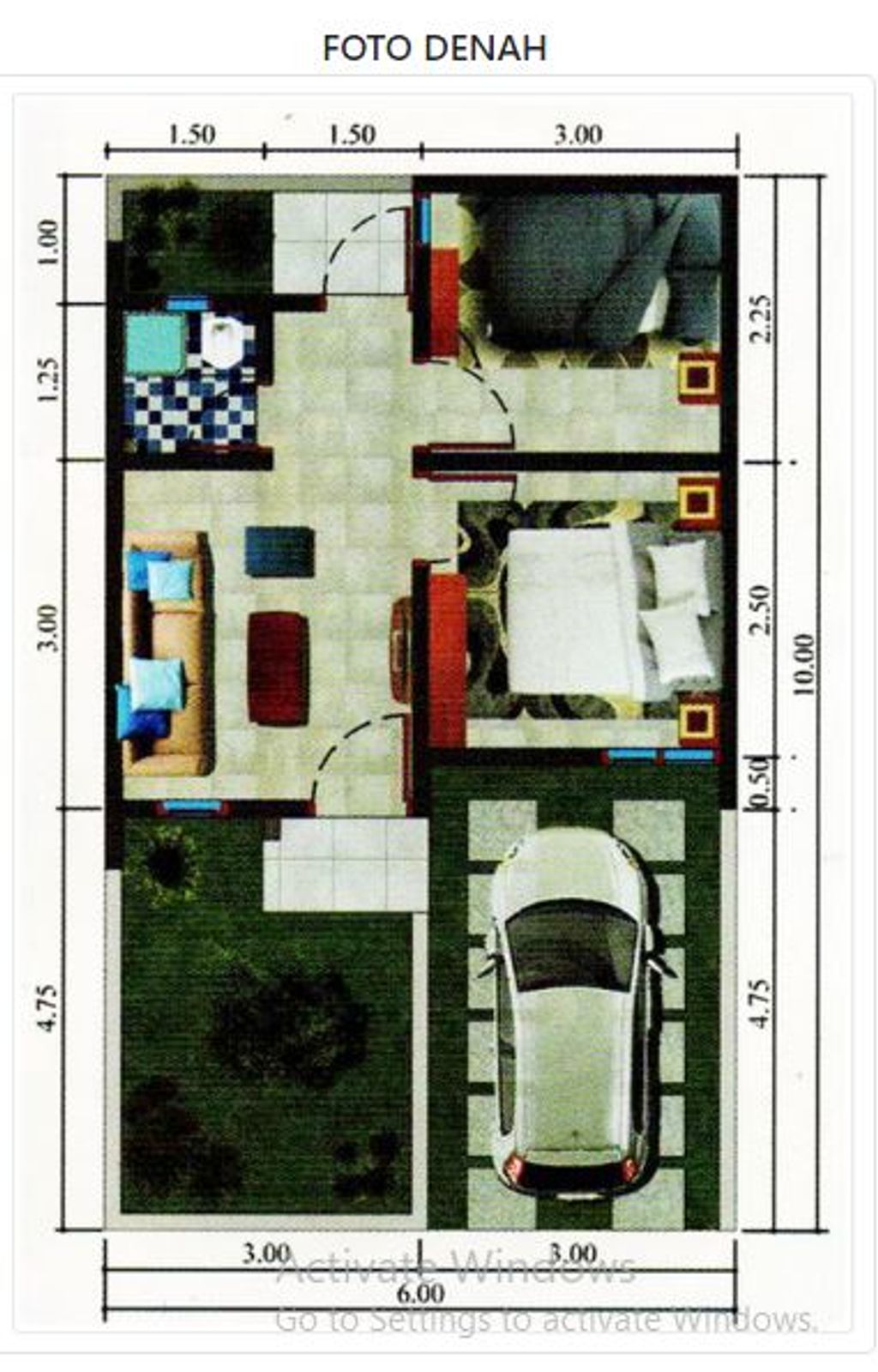 foto denah rumah tipe 27/60 perumahan Citra Swarna Riverside Tahap 2