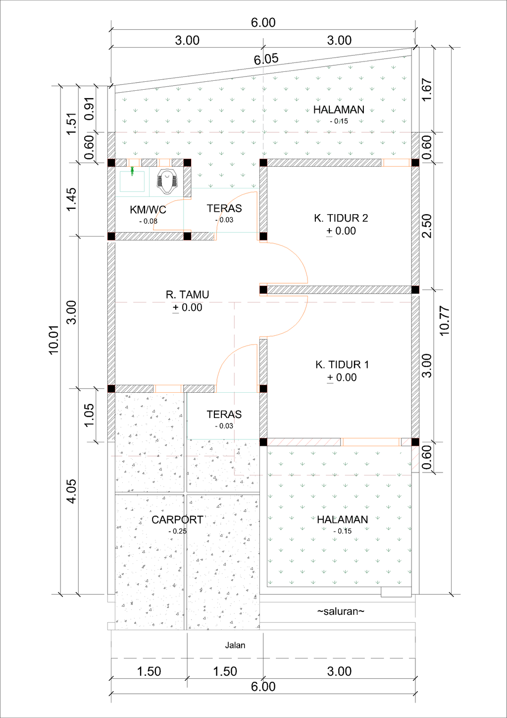 foto denah rumah tipe I02-8 (2024) perumahan Kepuren Residence (Kepuren)