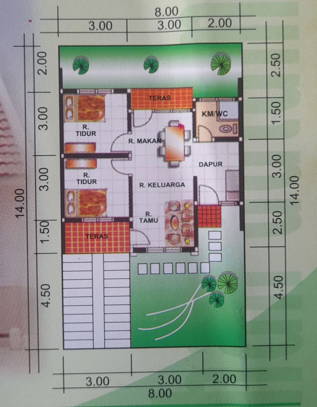 foto denah rumah tipe 50 / 112 perumahan Puri Asta Kencana
