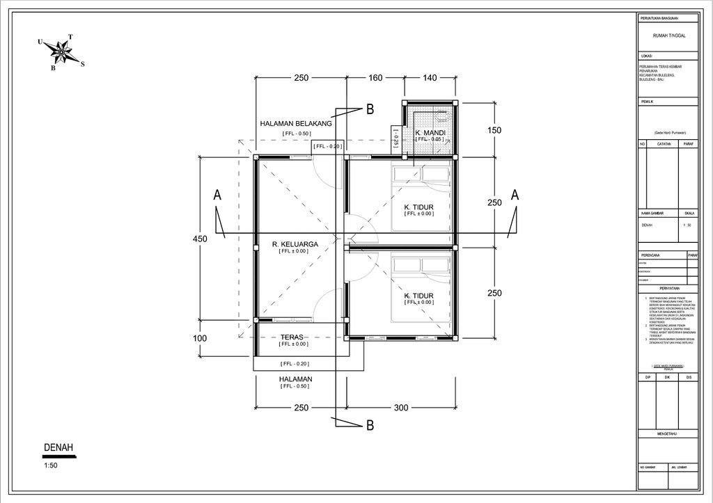 foto denah rumah tipe 30/70 perumahan TERAS KEMBAR PENARUKAN