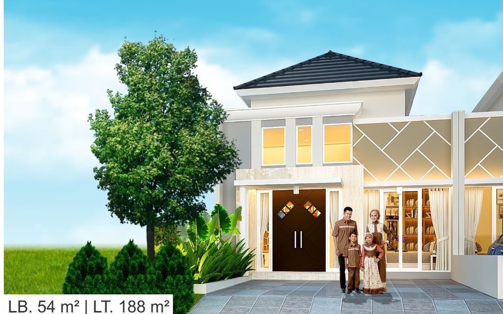 foto tampak rumah tipe NEW MAGNOLIA (987) perumahan HEAVENLAND PARK